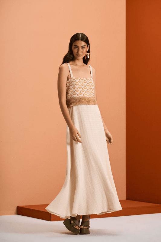 Vestido Longo com Top de Seda Etna