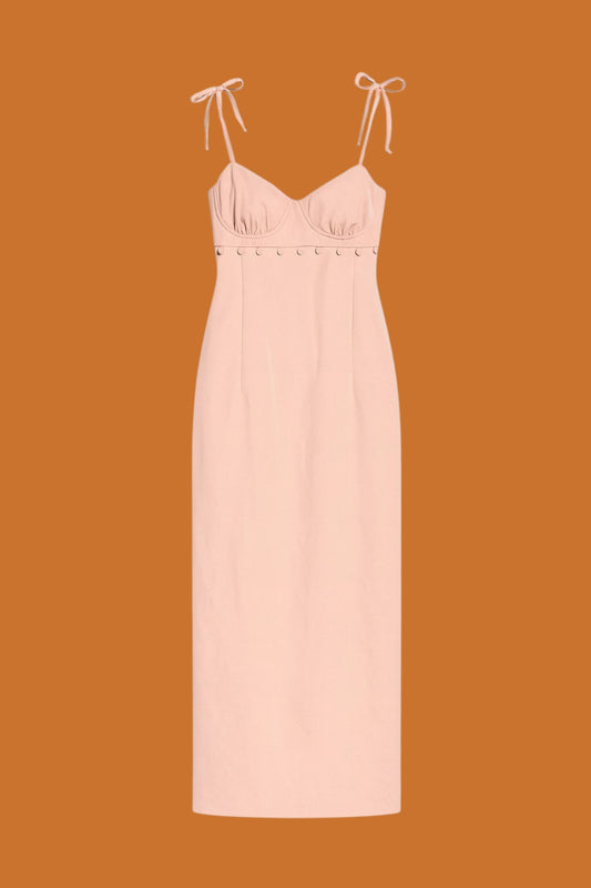 Vestido Longo Botões Recorte Jatiúca