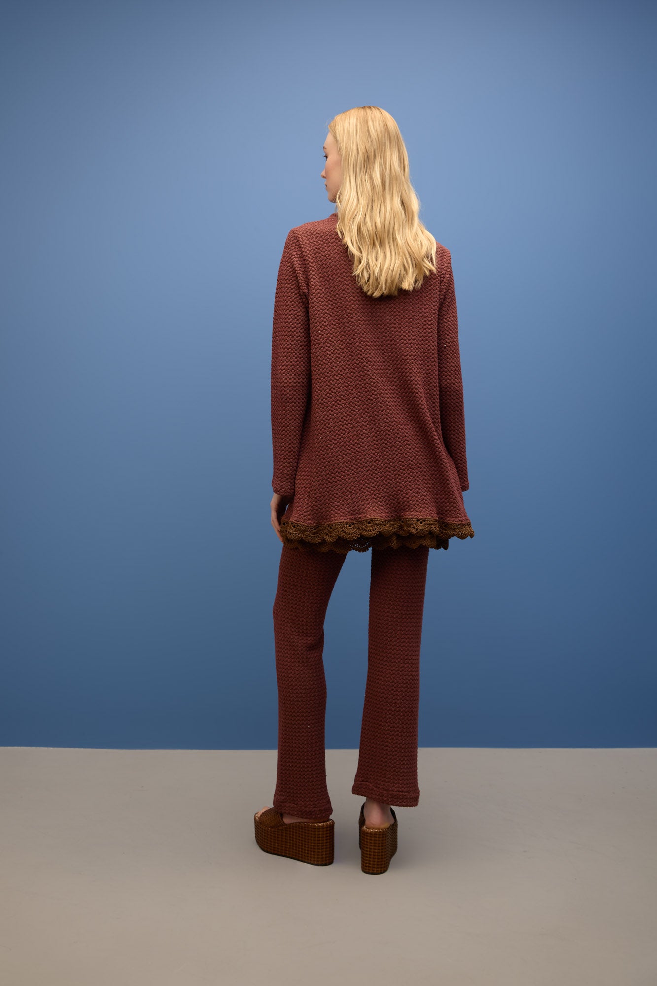 Blusa Manga Longa Transpasse Crochet Brisa