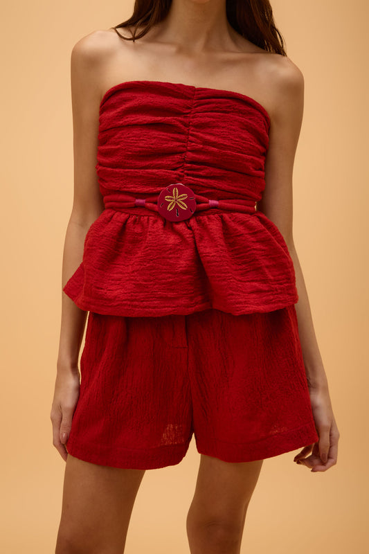 Blusa Tomara que Caia Drapeada Duna