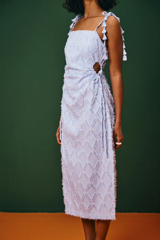 Vestido Longo Fenda Piaçabuçu