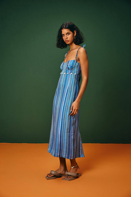 Vestido Longo Botões Crochet Olindina