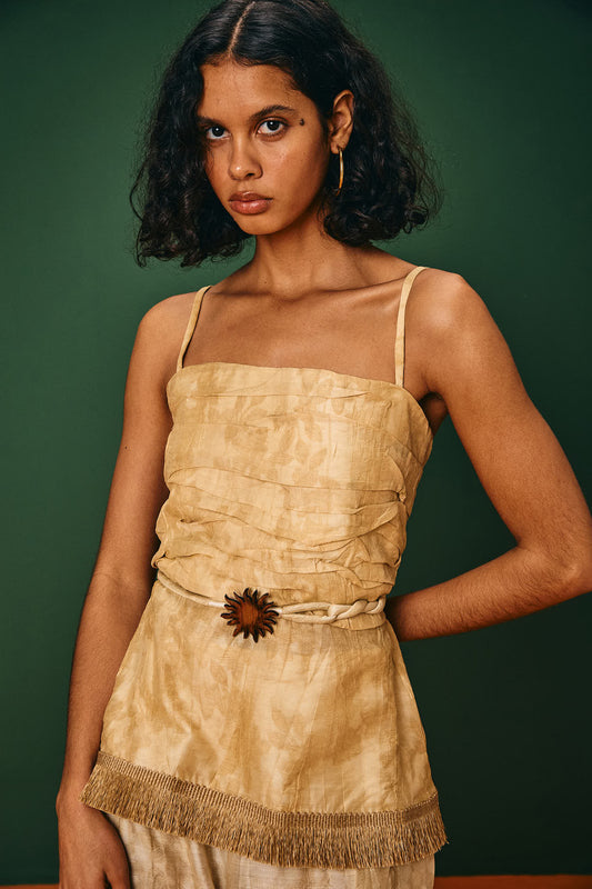 Blusa Drapeada Franja Timbaúba