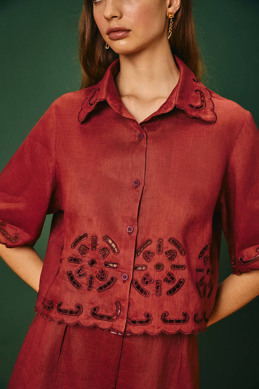 Camisa Manga Curta Linho Condado