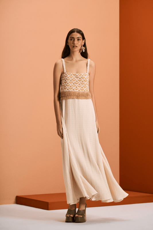 Vestido Longo com Top de Seda Etna