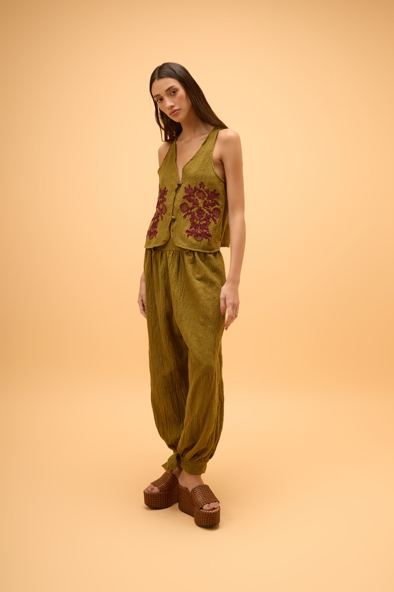 Calça Punho Laço Dunas
