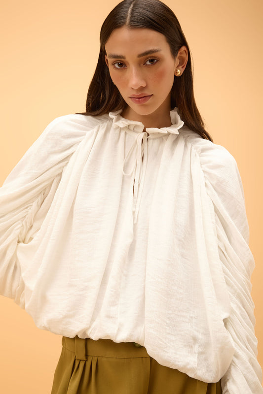 Blusa Ampla Manga Longa Balone Veraneio