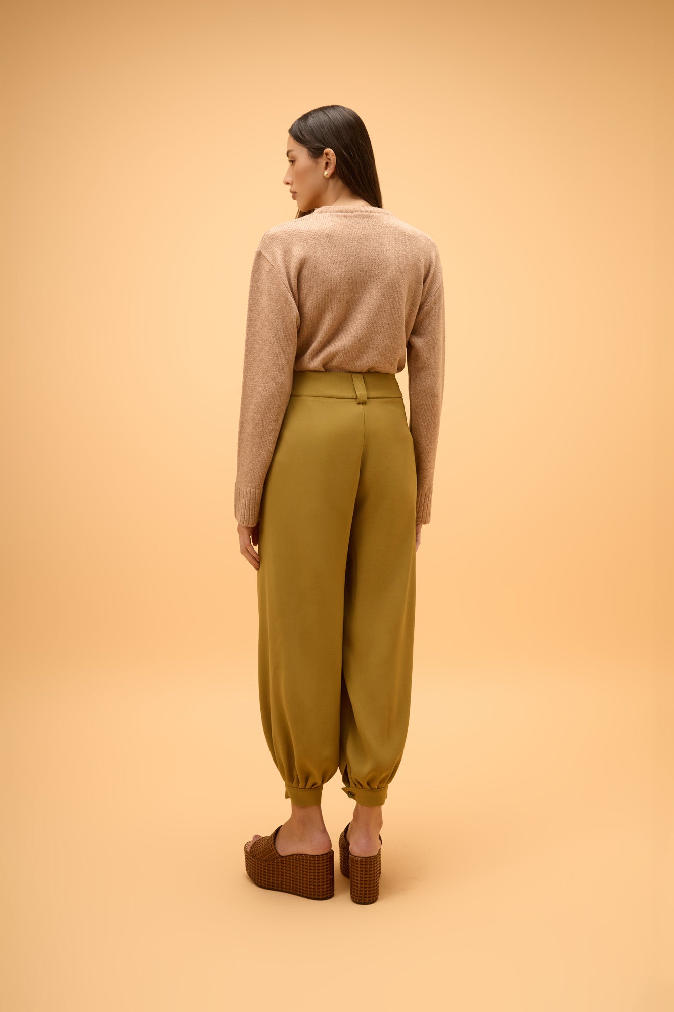 Calça Pregas Crepe Horizonte