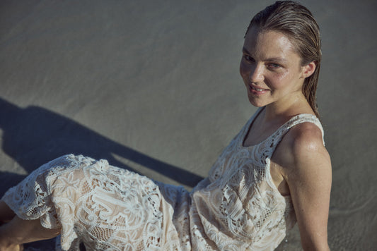 Vestido Longo Sobreposição Coqueiros