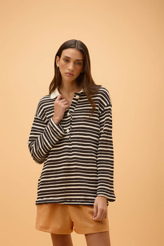 Blusa Polo Manga Longa Listrada Estrela