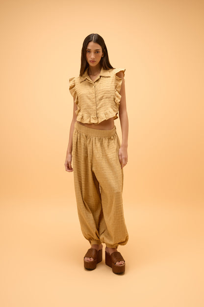 Calça Ampla Punho Barra Sereia