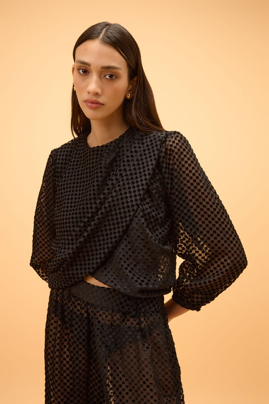 Blusa Manga Longa Transpasse Lua