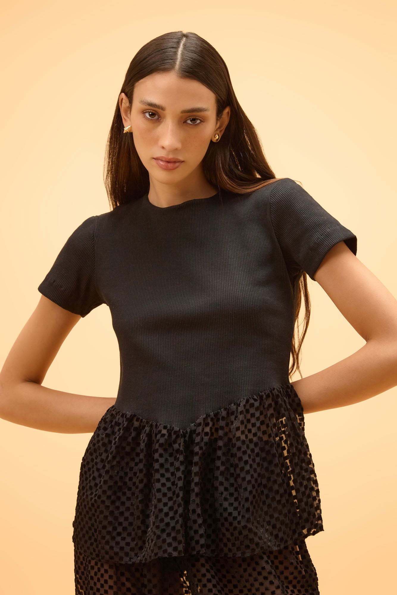 Blusa Canelada com Renda Lua