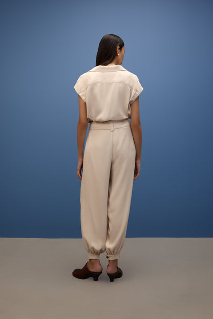 Calça Pregas Crepe Horizonte