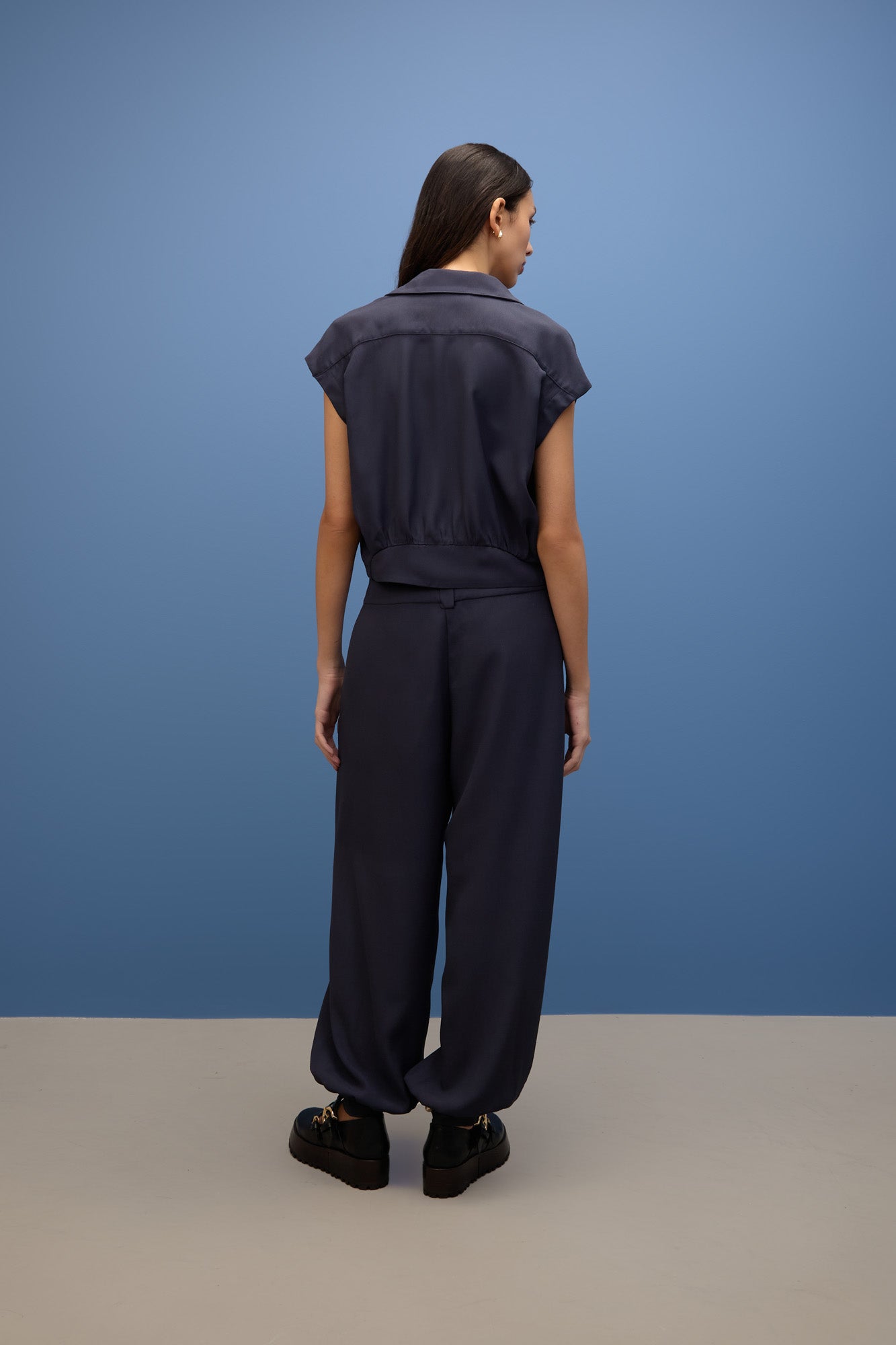 Blusa Pregas Crepe Horizonte