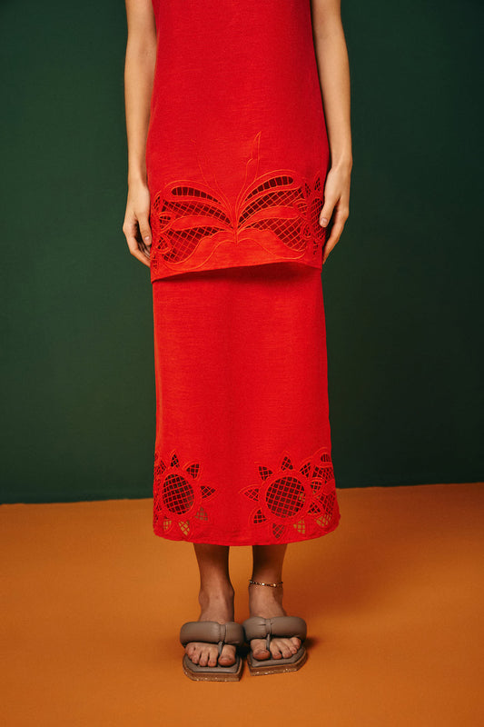 Saia Longa Bordado Barra Iguatú