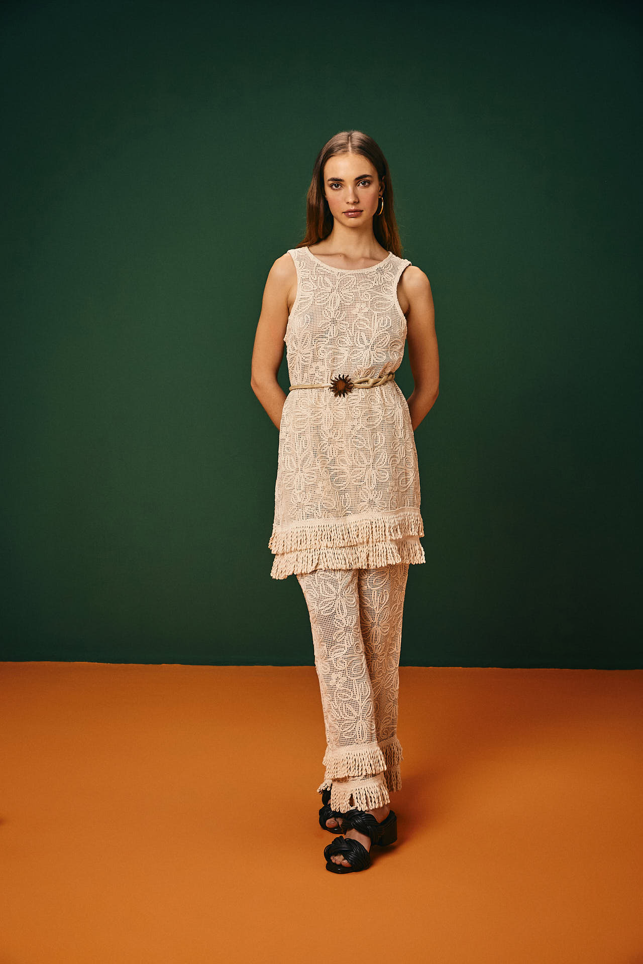 Vestido Curto Com Franja Acari