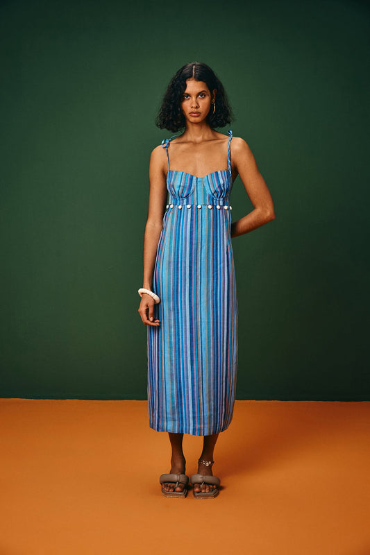 Vestido Longo Botões Crochet Olindina