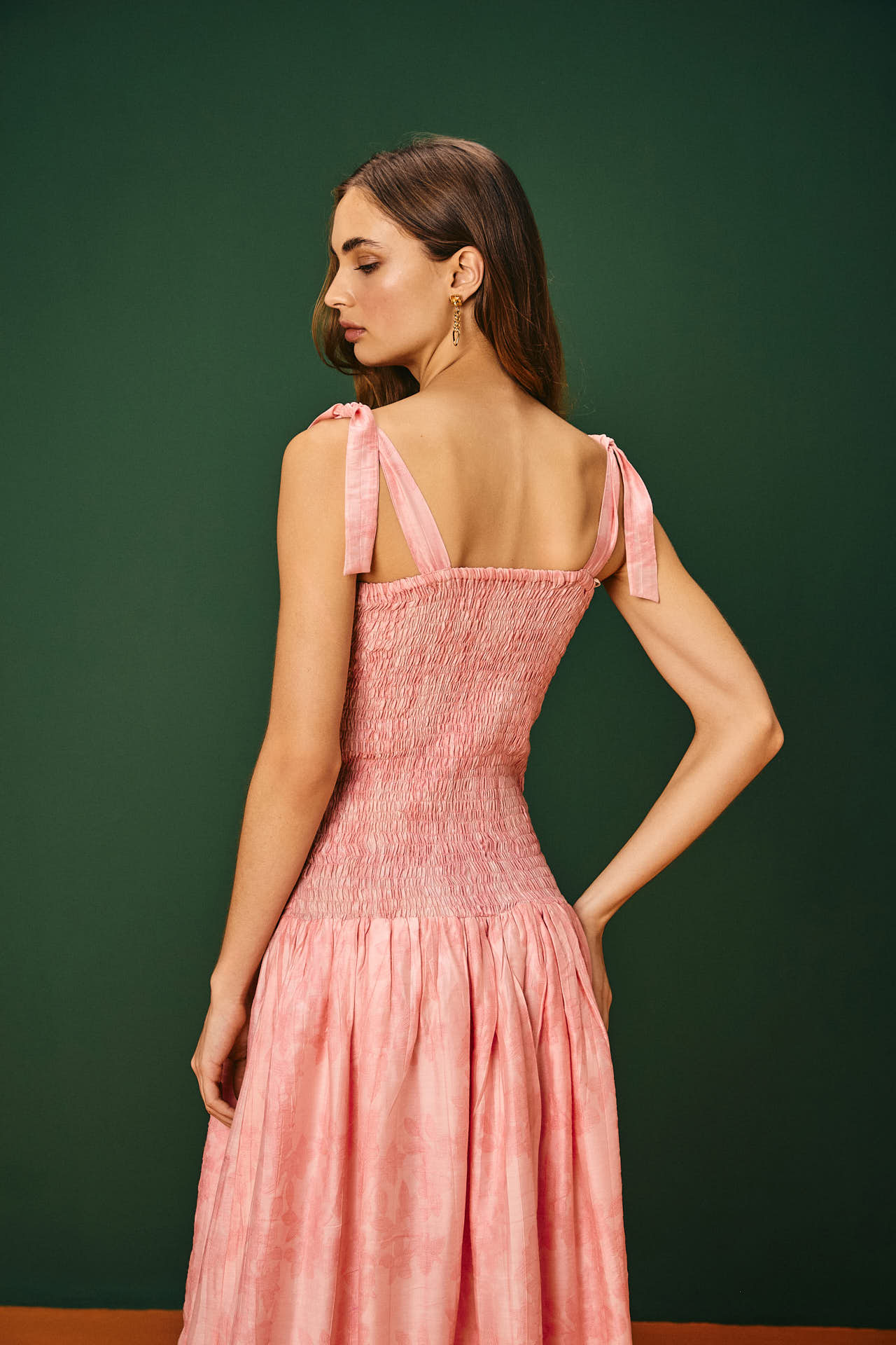 Vestido Longo Drapeado Franja Timbaúba