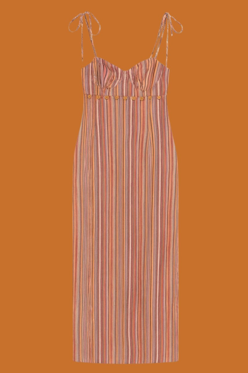 Vestido Longo Botões Crochet Olindina