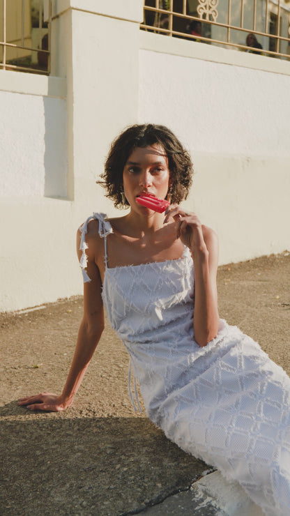 Vestido Longo Fenda Piaçabuçu