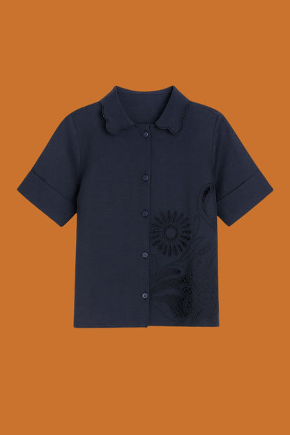 Camisa Linho Bordado Frente Iguatú