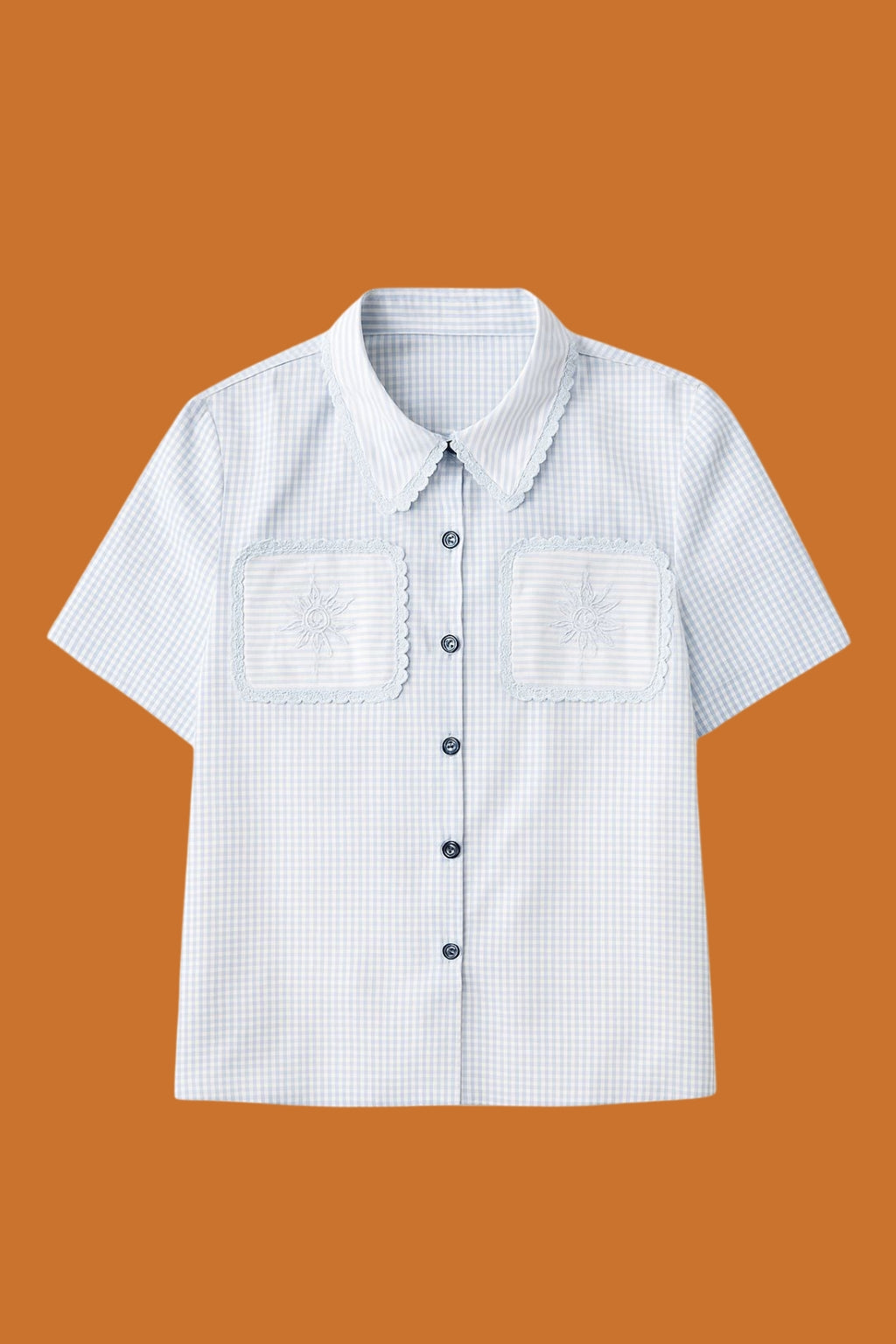 Camisa Curta Bolsos Bordado Uáuá